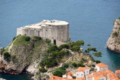 Fortress Lovrijenac in Dubrovnik, Croatia, on a rocky cliff