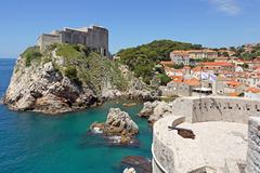 View from Bokar Fortress towards Lovrijenac Fortress in Dubrovnik, Croatia