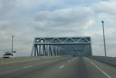 Eastbound view across the Betsy Ross Bridge over the Delaware River