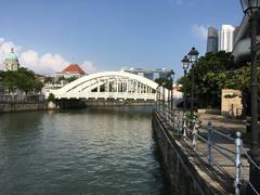 Skyline of Singapore at dusk with Marina Bay Sands, the ArtScience Museum, and surrounding architecture.