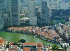 View of Boat Quay from The Stamford in Singapore