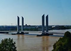 View from the City of Wine to the Jacques Chaban Delmas Bridge in Bordeaux