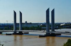 View from the City of Wine to the Jacques Chaban Delmas Bridge in Bordeaux, France