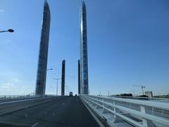 View of Jacques Chaban-Delmas Bridge in Bordeaux