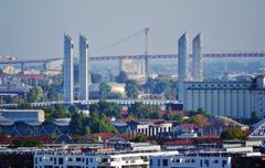 View from the Spire of St. Michael to the Jacques Delmas Chaban Bridge in Bordeaux