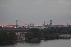 Walt Whitman Bridge at night taken from MS Thomson Majesty