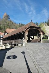 Bern Bridge (Pont de Berne) in Fribourg, Switzerland