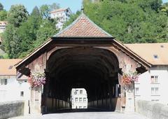 Pont de Berne bridge in Fribourg, Switzerland