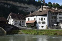 view of Fribourg city in Switzerland