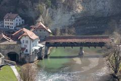 Bernbridge and Saane bend in Fribourg