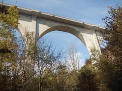 Pérolles Road Bridge over the Saane River in the Canton of Fribourg, Switzerland