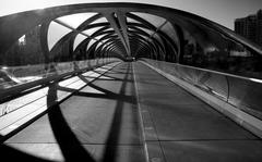 Peace Bridge over the Bow River in Calgary, Alberta