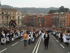 protest against Basque prisoner dispersion in Bilbao