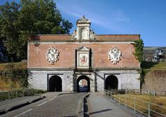 View from outside the walls of the Porte de Gand in Lille