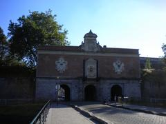 Back view of Porte de Gand in Lille