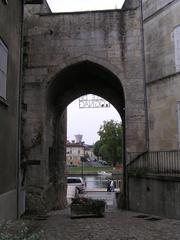 Historic city gate of Cognac overlooking the river and Saint-Jacques district