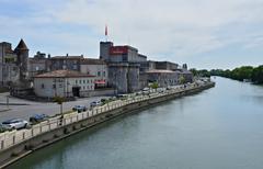 Maurice-Hennessy wharf seen from Pont-Neuf in Cognac, France