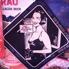 1990s Black Label beer mat