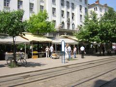 Slaveykov Square in Sofia with bookstalls