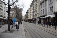 Slaveykov Square in Sofia on a sunny day