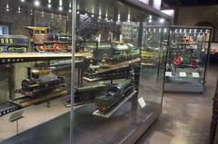 Train and other models in showcases at Rahmi M. Koc Museum