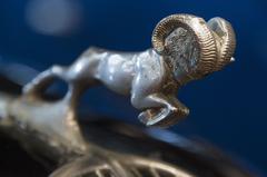 Ram hood ornament on a 1936 Dodge