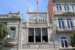 Exterior view of Livraria Lello in Porto, Portugal