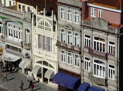 Facade of Livraria Lello e Irmão in Porto, Portugal