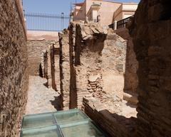 Remains of triple-arched street fountain next to the Almoravid Qubba in Marrakesh