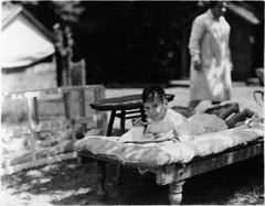 Patient eating dinner at The Gables camp in Allandale