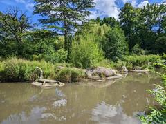 Crystal Palace Dinosaurs sculptures in Crystal Palace Park, London