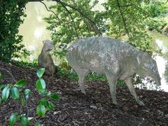 Crystal Palace Palaeotherium and Plagiolophus minor statues