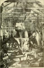 Illustration of 'The Extinct Animals' Model-Room at the Crystal Palace, from The Illustrated London News dated December 31, 1853