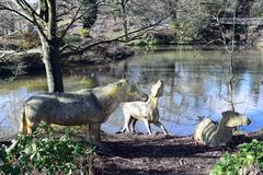 Anoplotherium statues in Crystal Palace Park