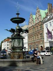 Stork Fountain at Amagertorv in central Copenhagen, Denmark