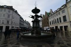 Amagertorv square with Stork Fountain in central Copenhagen