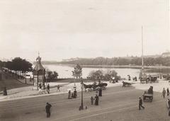 Ronne Lundsbro bridge with the newly removed telephone kiosk in Copenhagen