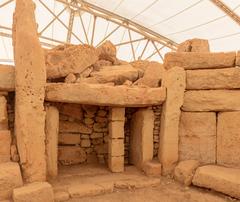 Ħaġar Qim ancient megalithic temple complex in Malta