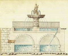 Drawing of the Caritas Fountain in Copenhagen