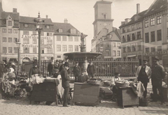 Caritas Fountain on Gammeltorv in Copenhagen, Denmark