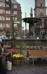 Gammeltorv square with Caritasbrønden fountain in foreground