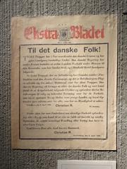 Proclamation from the Danish government and king Christian X to the Danish people after the German occupation on April 9, 1940.