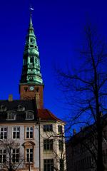 Højbro Plads in Copenhagen with historic buildings and equestrian statue