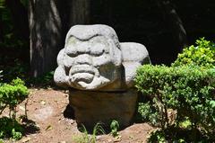 Replica of a Mayan stone piece in Parque Hundido