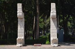 Replica of serpent columns of Chichen Itza at Parque Hundido