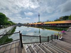 Lotus Tower viewed from Pettah Floating Market in Colombo, Sri Lanka