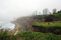 Thick fog covering Lima in winter