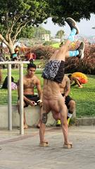 People engaging in recreational sports in Lima, Peru