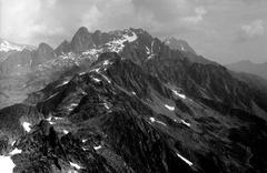 Panoramic view of Aiguilles Rouges mountains from Brevent