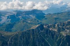 Chaine des Fiz mountain range with Aiguilles Rouges in the foreground